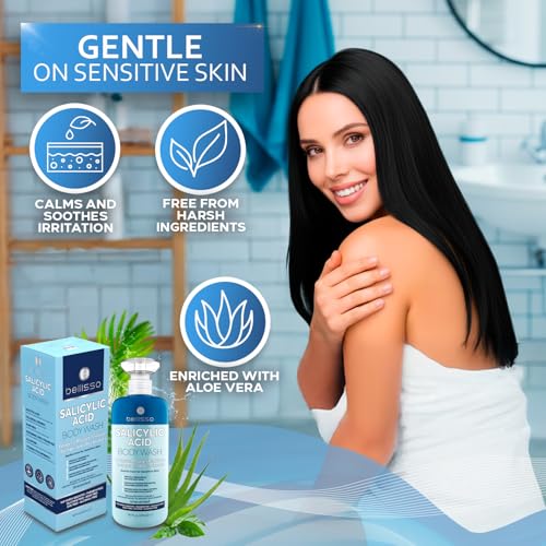 BELLISSO Salicylic Acid Body Wash for Acne & Keratosis Pilaris - 16 fl oz