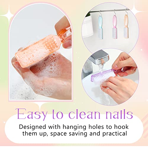 Patelai 30 Pcs Nail Scrubber Brushes, Clear Handle Grip Cleaning Brush