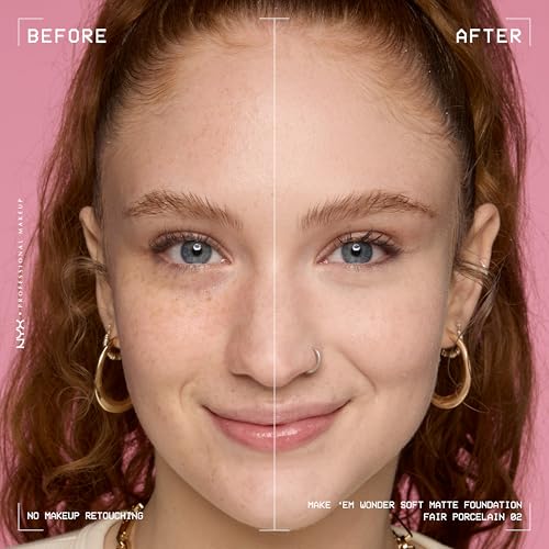 NYX Make 'Em Wonder Liquid Foundation - 02 Fair Porcelain, 24HR Soft Matte