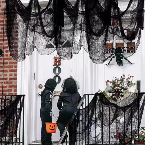 Large Black Creepy Cloth for Halloween Decorations - 400 x 39 in