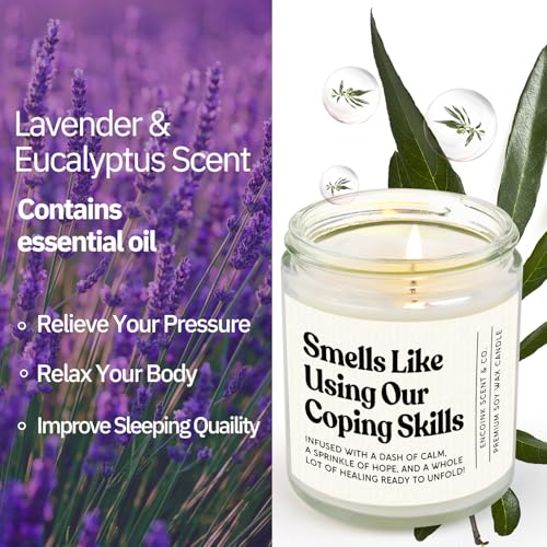 Lavender Scented Candle for Therapists & Counselors - Stress Relief Gift
