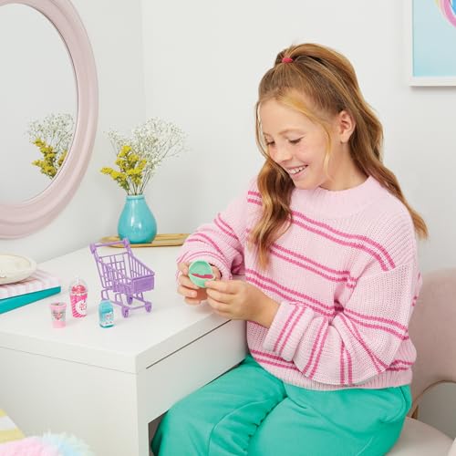 3C4G Tiny Treats Lip Gloss Set with Rolling Mini Cart - Scented Tween Makeup Kit