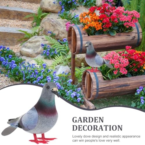 Realistic Foam Pigeon Figurines - 2-Piece Set for Garden Decor