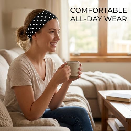 8-Piece Striped & Polka Dot Headbands Set - Comfortable Hair Accessories