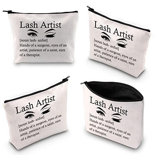 Lash Artist Cosmetic Bag - Waterproof Cotton Linen Makeup Travel Pouch