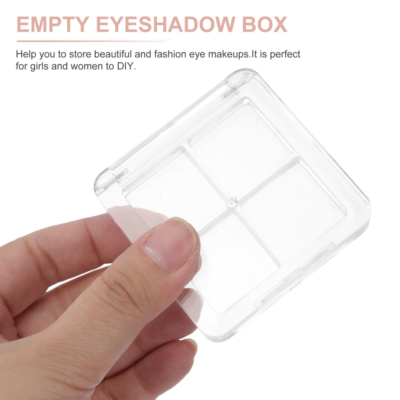 Empty Lipstick Palette - 4-Grid Refillable Depotting Case for Lipstick, Eyeshadow & Blush | Clear DIY Makeup Organizer for Women
