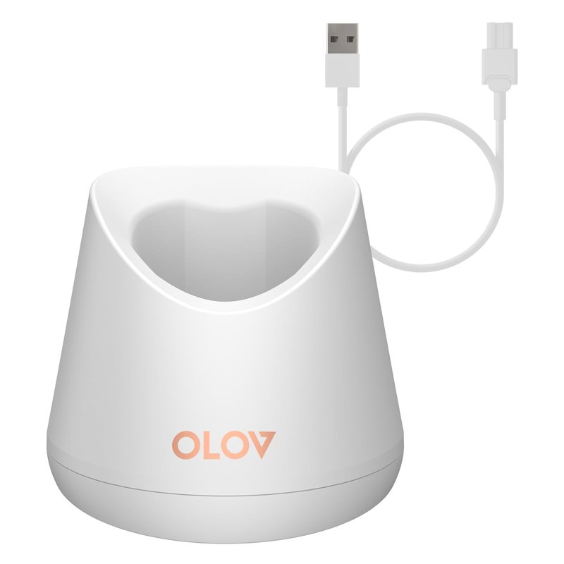 Replacement Charging Base for OLOV Groin Hair Trimmer, USB Recharge Dock & Charging Stand Compatible for OLOV Trimmer, Charging Dock with USB Power Cord, White