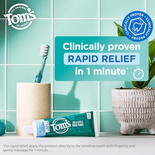 Tom's of Maine Rapid Relief Sensitive Toothpaste, 4.5 oz - Fluoride Free Gentle Mint