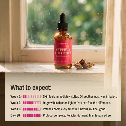 Cyperus Rotundus Elixir - Natural Hair Removal Oil for Follicle Growth Reduction | Post-Wax & Laser Care, Hydrates & Soothes Skin