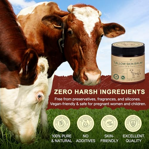 Beef Tallow Castor Oil Frankincense Balm for Sensitive Skin