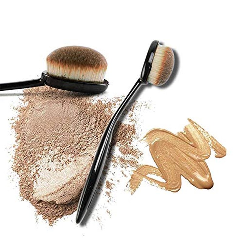 Professional Makeup Face Brush - Kabuki Large Oval for Foundation, Contour & Blending | Ergonomic Synthetic Fibers