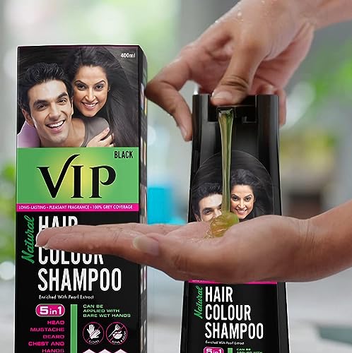 VIP 5-in-1 Hair Color Shampoo Black 180ml - Natural Hair Dye & Conditioner
