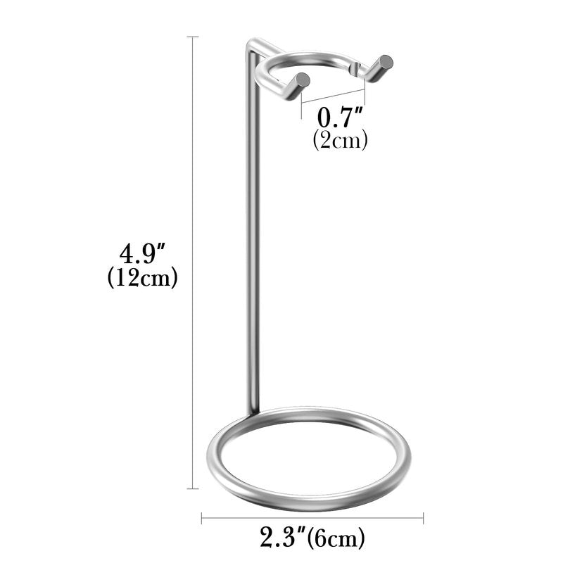 Linkidea Stainless Steel Safety Razor Stand, Shaving Stand, Travel Shaver Holder, Compatible with Long Handle Razor, Fusion 5, ProShield, Mach 3 (Silver/Polished Chrome)