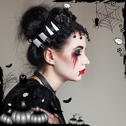Halloween Hair Clips Set for Women - Spooky Gothic Accessories, 18 Pieces