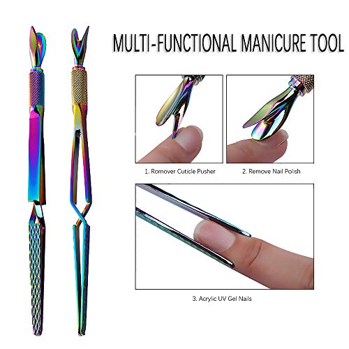 Rainbow 1 Set Nail Pinching & Cuticle Pusher Tools for Acrylic & Gel Nails