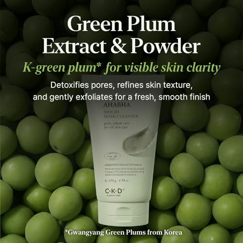 CKD Green Plum AHA BHA Clay Mask & Cleanser for Blackheads & Pores, 4.58 oz