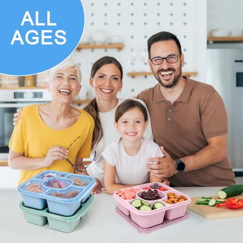 Caperci 5-Compartment Snack Containers - Eco-Friendly Bento Box Set