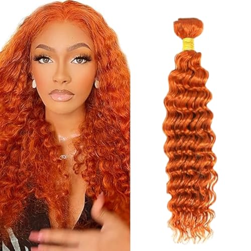 Bafamiya 8 Inch Deep Wave Brazilian Virgin Human Hair Bundle - Ginger Orange