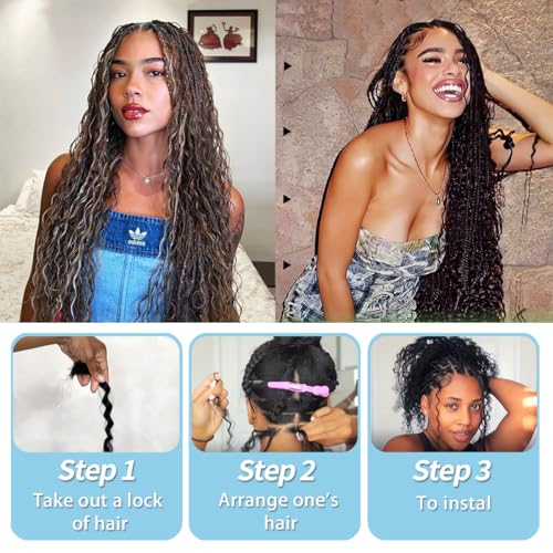 Human Braiding Hair for Boho Braids 100g 28 Inch Deep Wave Bulk Human Hair 100% Unprocessed 12A Brazilian Virgin Boho Hair for Braiding Knotless 2 Bundles/Pack Natural Color