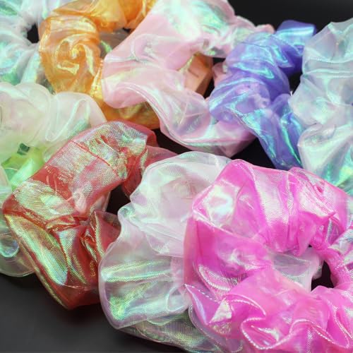 20 Pcs LED Scrunchies - Glow in the Dark Hair Ties with 3 Light Modes