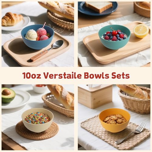 Wrova Set of 6 Wheat Straw Dessert Bowls - 10oz Unbreakable Snack Bowls