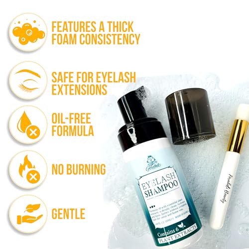 Forabeli Eyelash Shampoo 50ml with Brush - Gentle Foam Cleanser