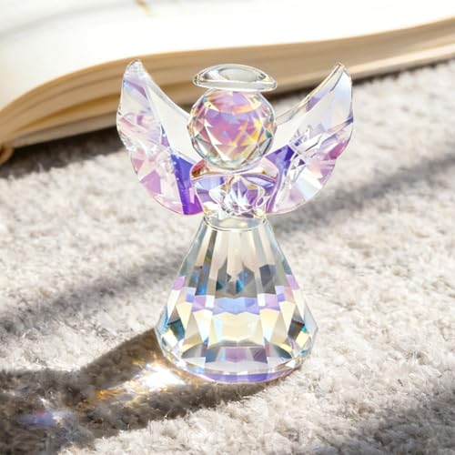 3-Inch Crystal Guardian Angel Figurine - Elegant Home Decor