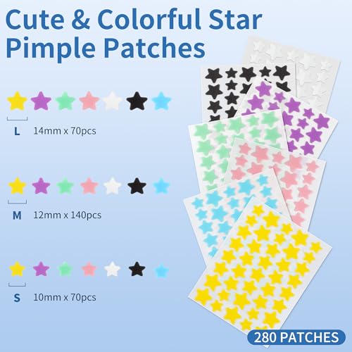 Daolyo Star Pimple Patches - 280 Hydrocolloid Acne Stickers