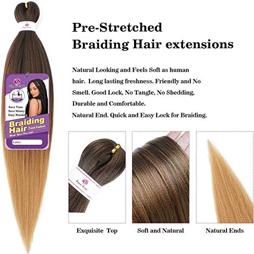 Beyond Beauty 26-Inch Pre-Stretched Braiding Hair - 8 Pack Synthetic Set