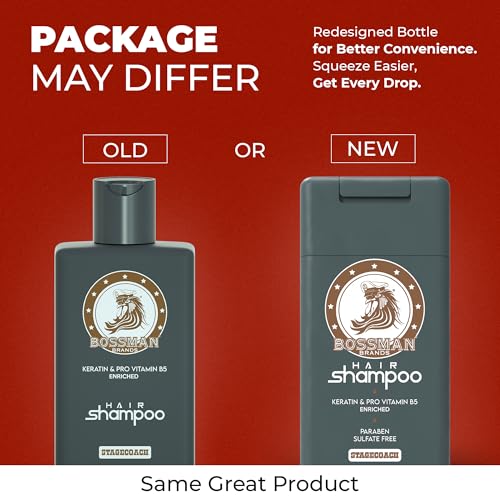 Bossman Men's Hair Shampoo with Keratin - Stagecoach Scent