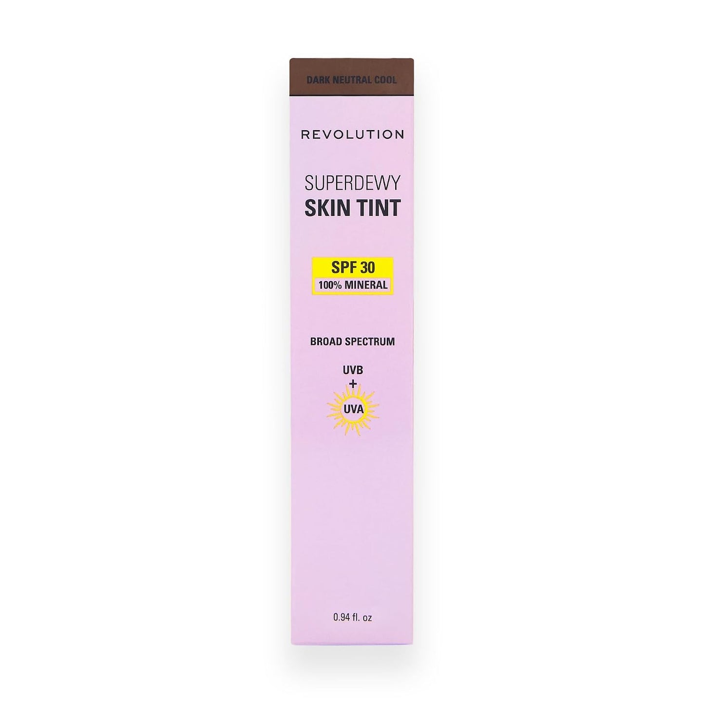 Revolution Superdewy Skin Tint - Tinted Mineral Foundation with SPF 30 | Buildable Coverage, Vegan, Dark Neutral Cool