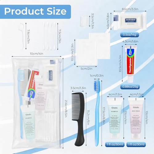 Gisdo 10 Sets Multicolor Disposable Travel Toiletry Kit