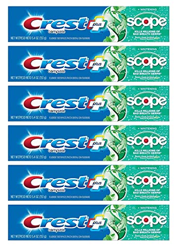 Crest Whitening Toothpaste with Scope Mint 5.4oz - Pack of 6