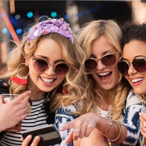 Purple Music Jeweled Headband for Women - Chic Hair Accessory
