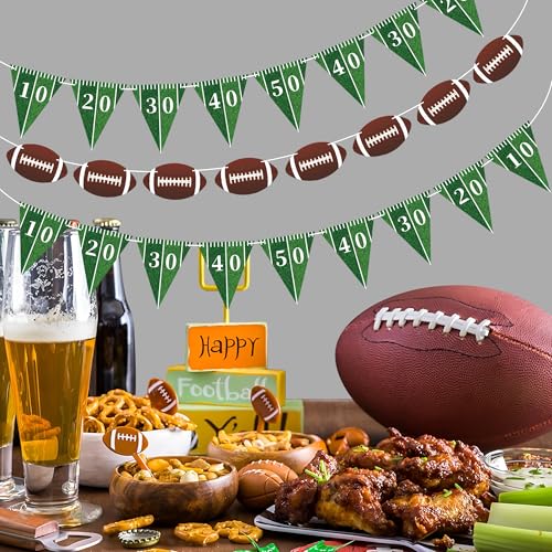 Football Party Decorations - 4 Pre-Strung Pennant Banners
