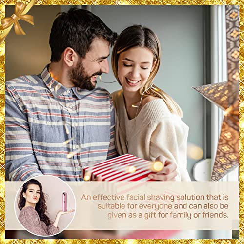 Gurelax Rose Facial Hair Remover for Women with 2 Replacement Heads - Painless Electric Face Trimmer Gift