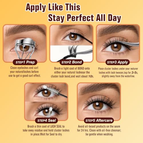 LANKIZ Sensitive Lash Cluster Glue - Variation 01, 72H Waterproof Hold, Latex-Free & Hypoallergenic Lash Bond & Seal