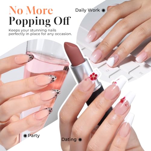 UNA GELLA Solid Gel Nail Glue for Press On Nails - 80g UV Curing Adhesive