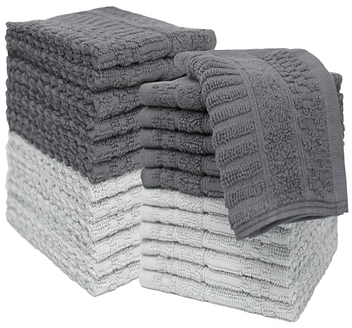PH Pleasant Home 12-Pack 100% Cotton Wash Cloths - 509 GSM, 12" x 12"