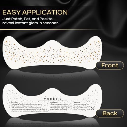 Gold Glitter Freckles Face Tattoo Patches - 10pcs Set