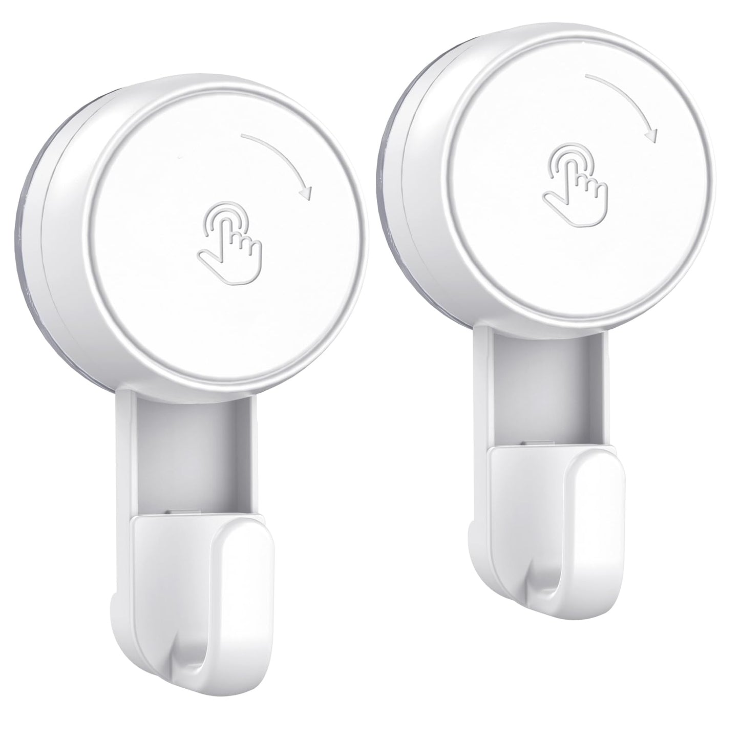 LUXEAR Heavy Duty Waterproof Shower Hooks 2 Pack - Suction Hook, No Drill Damage-Free Removable Reusable Wall Hooks for Bathroom Kitchen Towel Bathrobe Loofah Shower Hooks (Max Load 11LB/5KG)