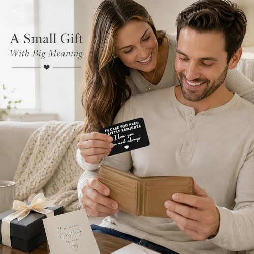Sentimental Engraved Wallet Insert Card for Men - Love Reminder Gift