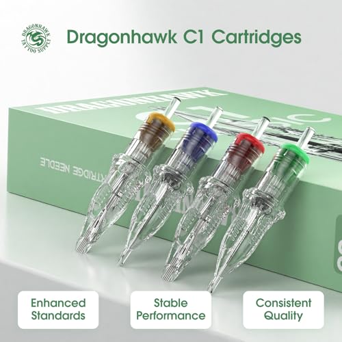 Dragonhawk 20PCS Round Liner Tattoo Needles - Professional Cartridges for Precision Work