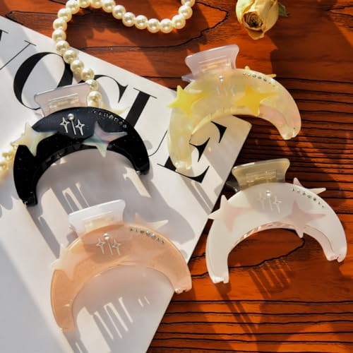 Black Acetate Claw Hair Clip - Stylish Non-Slip Hair Accessory for Women