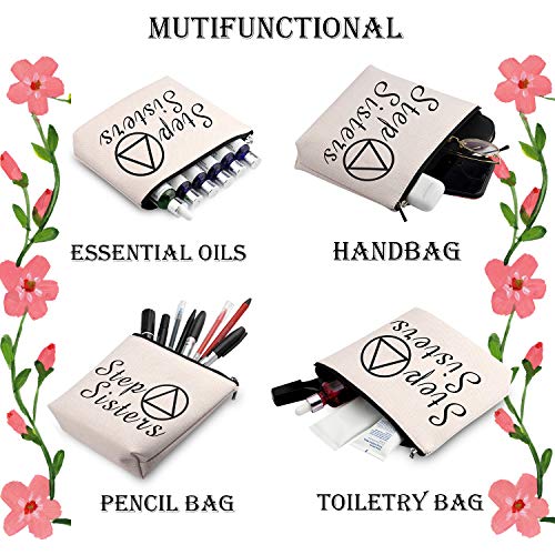 Personalized Sobriety Sister Gift Makeup Bag - Best Friend AA NA Gift Pouch