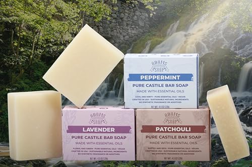 Adams Handmade Organic Vegan Cold Process Soap Variety Pack - 6 Bars with Essential Oils
