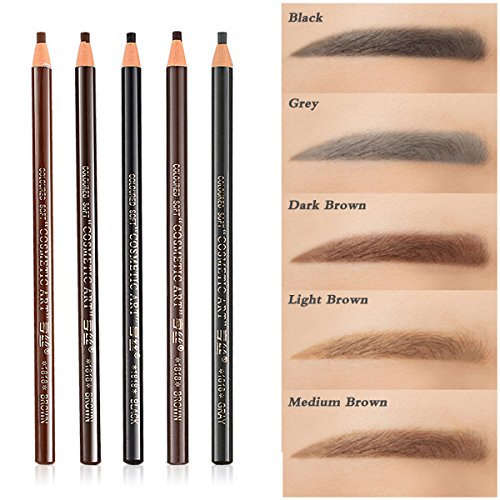 Queenland 5 Colors Eyebrow Pencil Set Peel Off Waterproof Makeup Kit