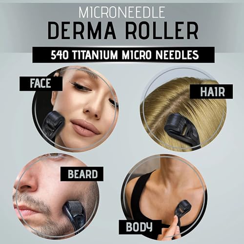 Boolavard Microneedle Derma Roller for Face & Beard - 3 Sizes