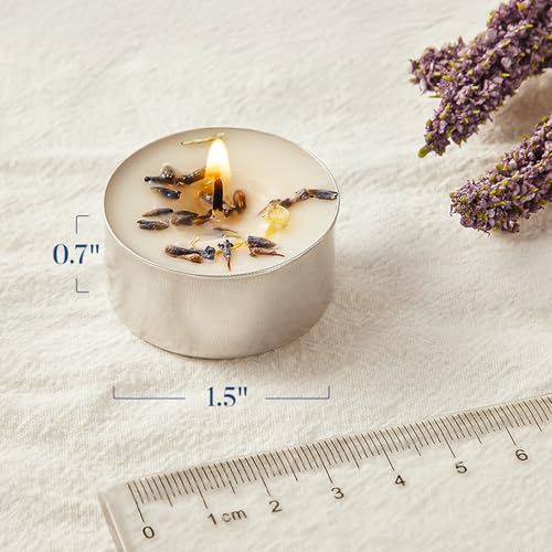 Crenovo Scented Tealight Candles - Lavender, 16 Pack, 6-7h Burn Time