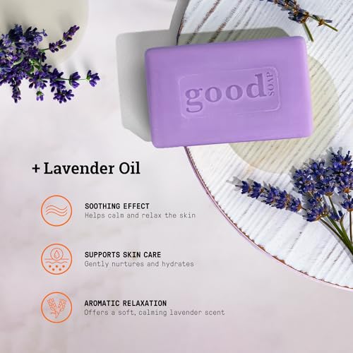 Alaffia Lavender Soap Bar Pack of 4 + Travel-Size 1.4 oz | Fair Trade Moisturizing